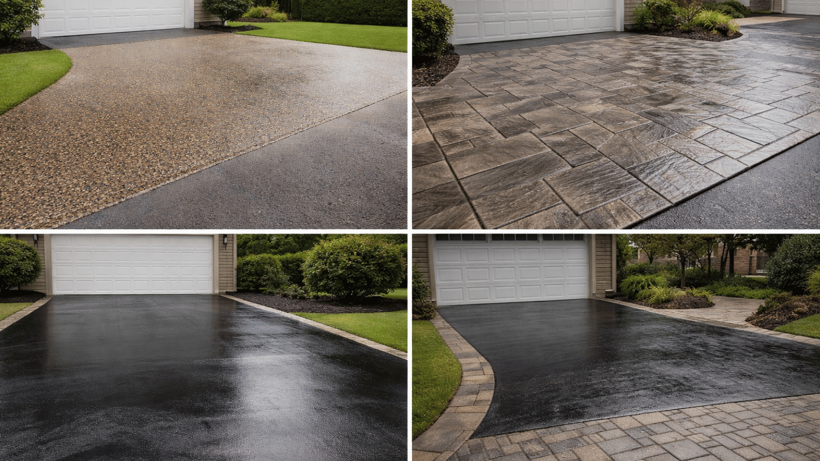 Examples of different sealed driveway types we service