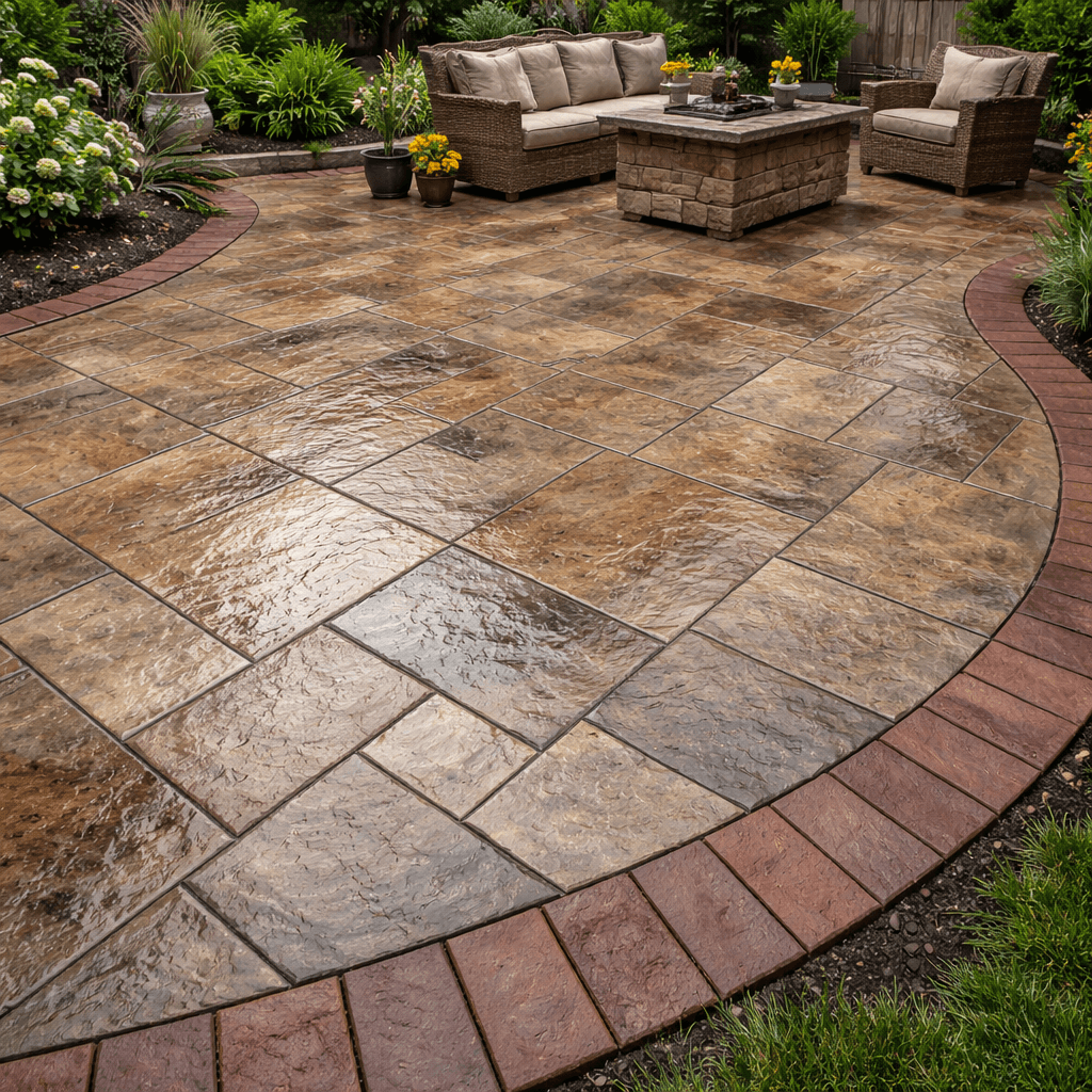 Stamped concrete patio sealing Calgary